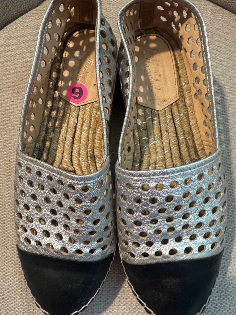 Loeffler Randall Mara champagne Perforated Slip-On Espadrille - Size 9